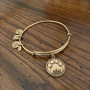Alex & Ani gold tone  Paw Print Bangle bracelet
